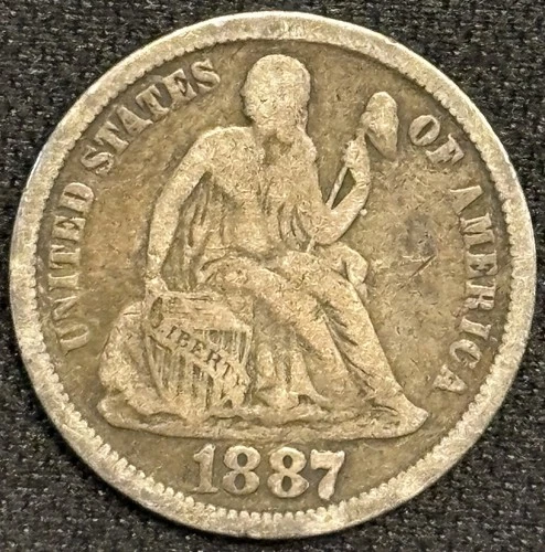 1887-P Seated Liberty Dime - Full "LIBERTY" on Shield - F/VF