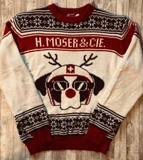 H. Moser & Cie 2024 Christmas Sweater Blue Size M Very Rare Moser Sweater Jumper