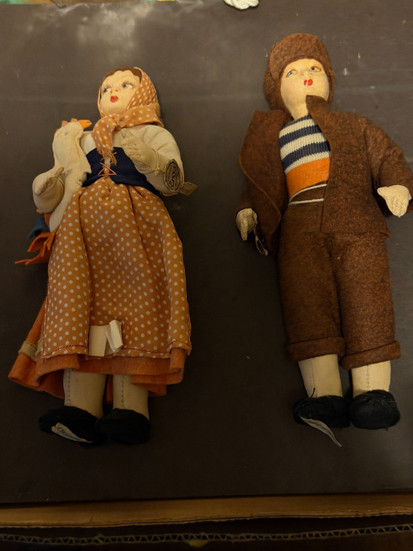 Vintage Italy Italian Eros Florence Sorrento Dolls 7 inch - Boy & Girl