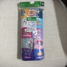 WONDER NATION PACK OF 10 GIRLS PANTIES SIZE 16 NWT SMOKING FREE ENVIROMENT