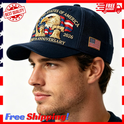 USA 250th Anniversary Baseball Cap 1776-2026 Patriotic Eagle Hat Adjustable