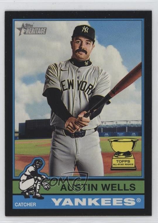 2025 Topps Heritage High Number SP Black Border Austin Wells #441 tw0