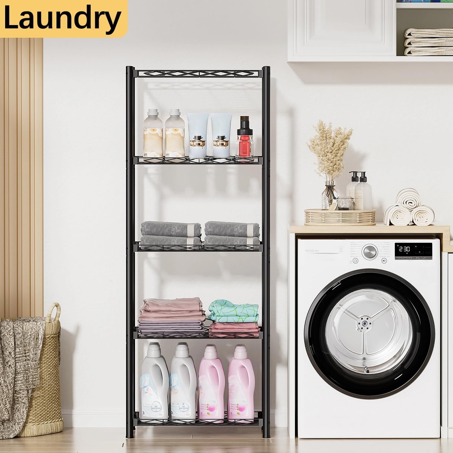 Wire Shelving Units 5 Tier Metal Shelves Storage Rack Small Shelf Utility Narrow