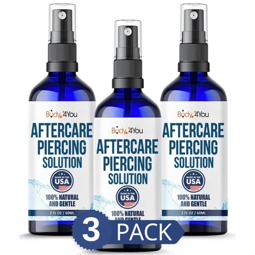 BodyJ4You Piercing Aftercare Spray - Saline Solution for Piercings Wound Wash St - product listing photo