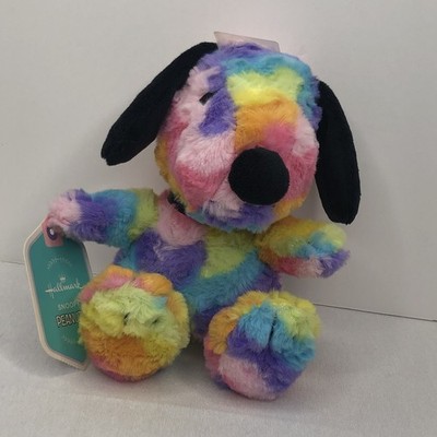 Hallmark Peanuts Snoopy Puppy Dog 6'' Pastel Tie Dye Rainbow Plush Stuffed Animal