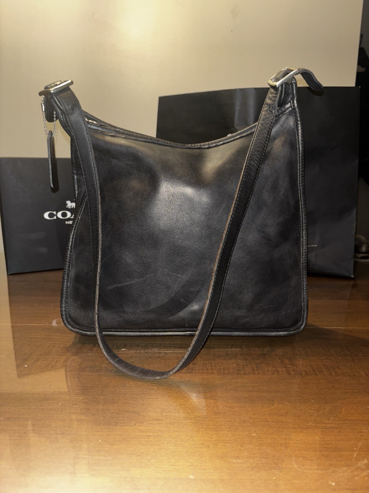 Vintage Coach Andrea. Black Leather   Rare Bag. Made In NYC