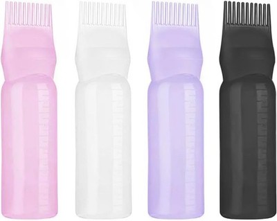 4 Stück Haaröl Applikator Flasche Haare, Wurzelkamm Hair Oil Applicator Bottle