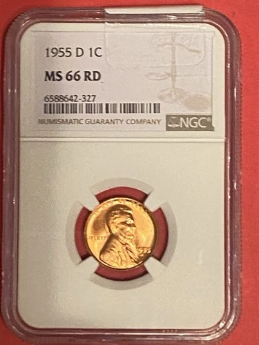 1955 D Lincoln Cent MS66 RD NGC Wheat Penny