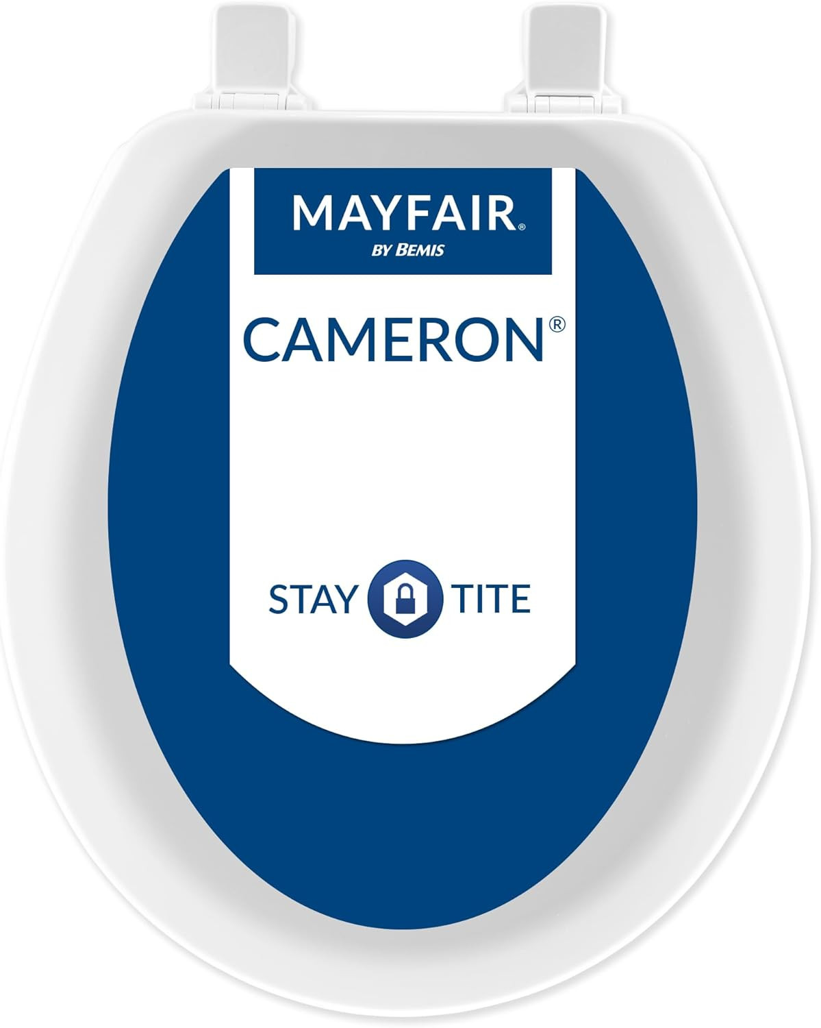 Mayfair Cameron White Toilet Seat, Non Slip Heavy Duty Wood,