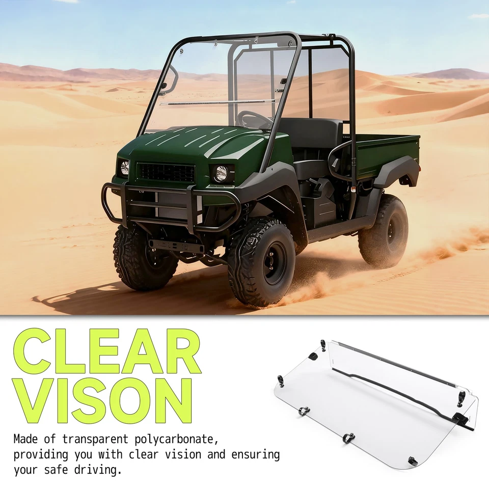 Clear Plastic Flip Up Windshield For 2009-2023 Kawasaki Mule 4000/4010 - Image 2 of 4