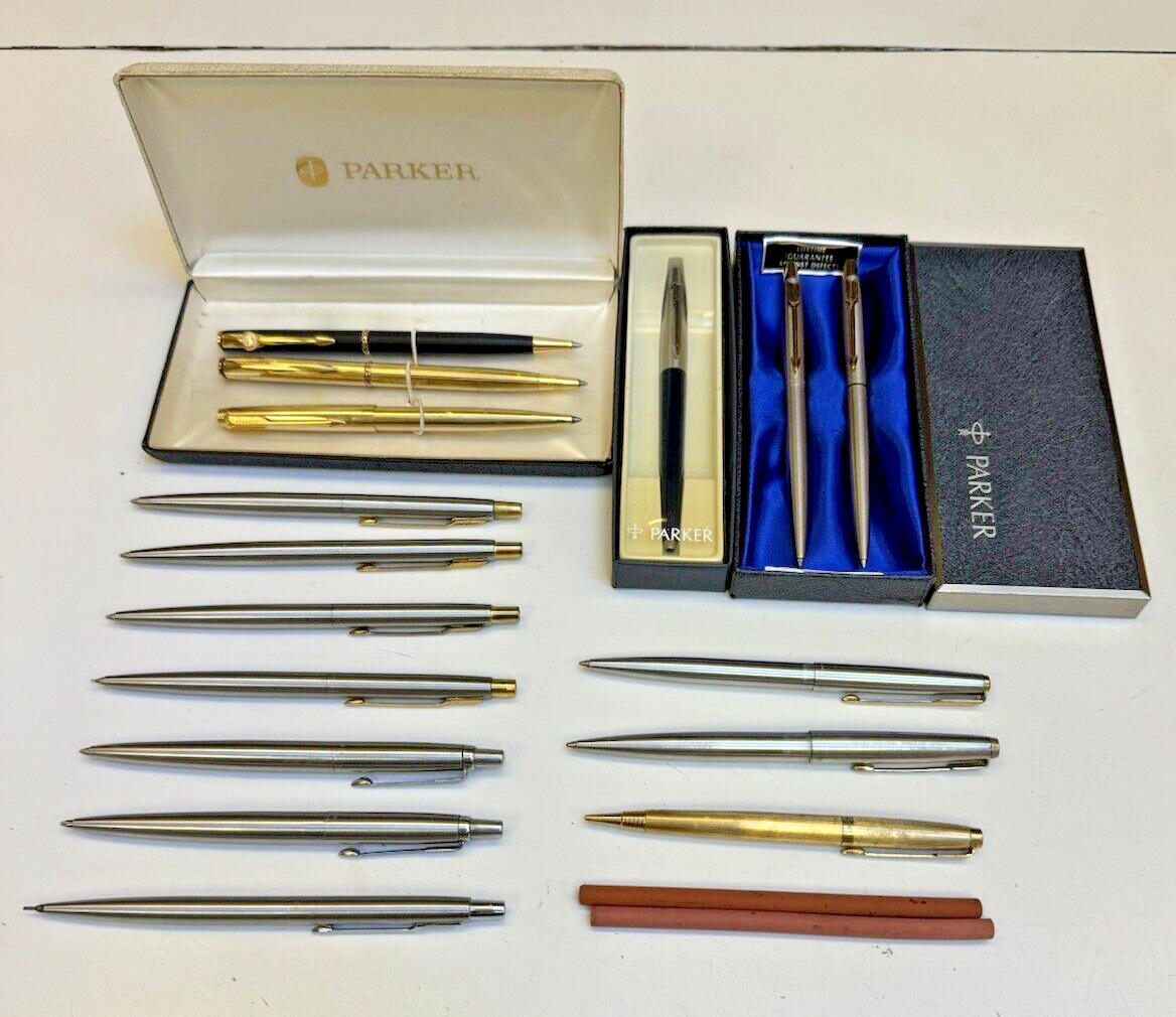 Parker Pens/mexhanical pencils Vintage HUGE LOT OF 16