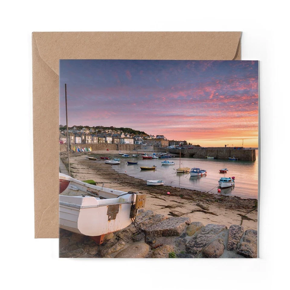 DV DESIGN 1 x Blank Greeting Card Mousehole Penzance Cornwall UK #21918