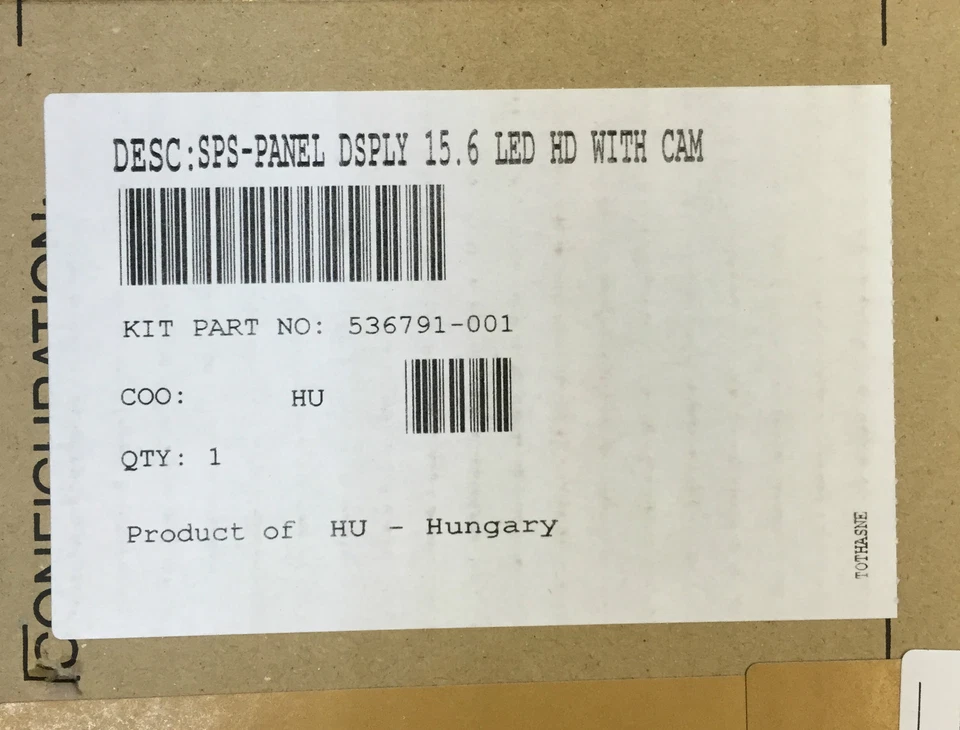 HP Complete Top Half Original NEW 536791-001 15.4" WXGA HD 90 Days RTB Warranty - Image 4 of 4