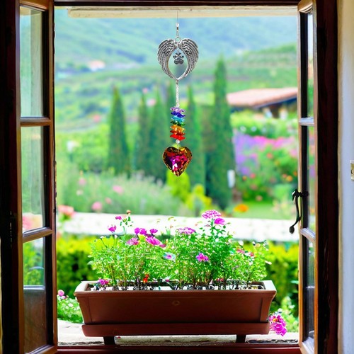 Sympathy Grief Gift for Lose of Loved Ones, Memorial Suncatcher with 45mm Heart - Picture 13 of 84