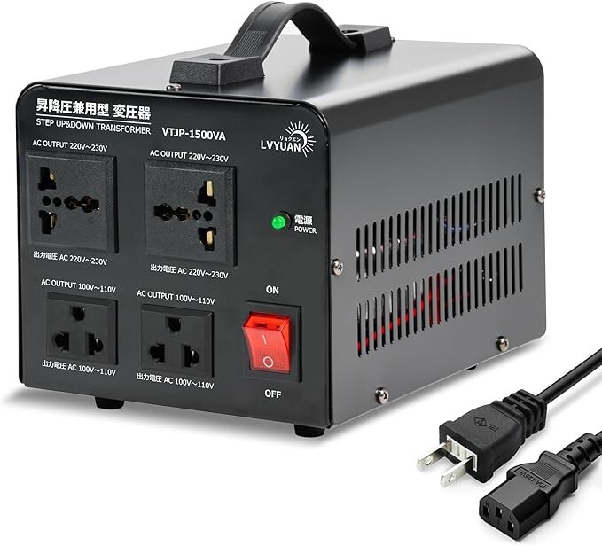 Lvyuan VTF-1500 変圧器　110V⇄220V LVYUAN VTF-1500VA 1500W Step Up Down Transformer 100V/110V