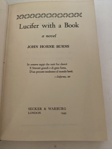 Lucifier con un libro John Horne quema 1949 tapa dura NDC - Imagen 10 de 11