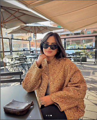 ZARA NEW WOMAN ZW COLLECTION SEQUIN JACKET GOLD ALL SIZES ZARA NEW WOMAN ZW COLLECTION SEQUIN JACKET GOLD ALL SIZES