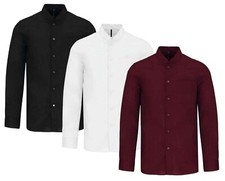 Kariban Manica Lunga Colletto Alla Coreana Uomo Unisex Camicia