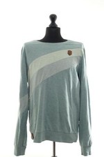 Naketano Herren Sweatshirt Pulli Welleprinz XL grün gestreift Rundhals Baumwolle