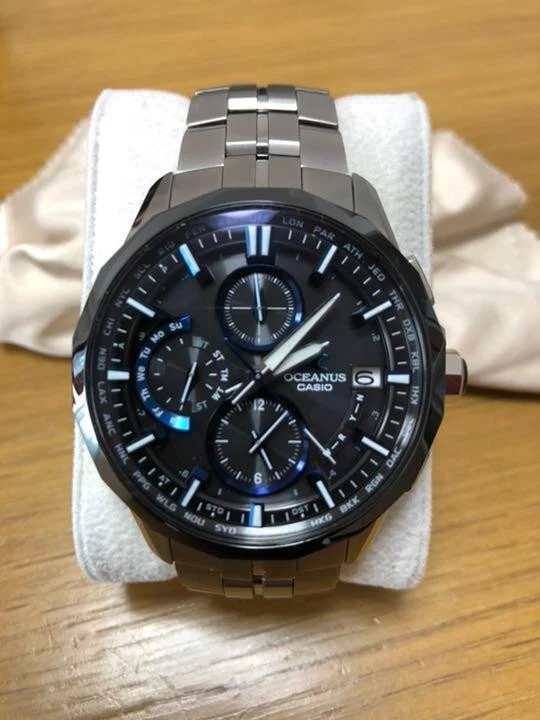 Casio Oceanus OCW-S5000E-1AJF Manta Slim Case Elegant Chrono Men`s Watch From JP