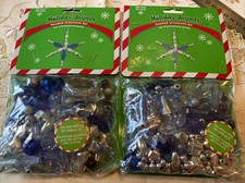 2-sets Holiday Jewels Vintage Beaded Blue Christmas Ornament Kit New in Package