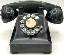 1940s Bell System Western Electric F1 Rotary Dial Desk Telephone Black Phone