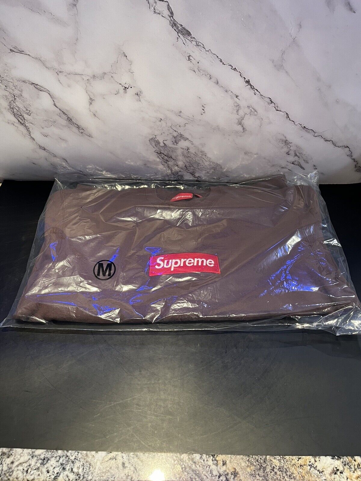 Supreme Box Logo Crewneck FW 22, Brown, Size Medium, New ...