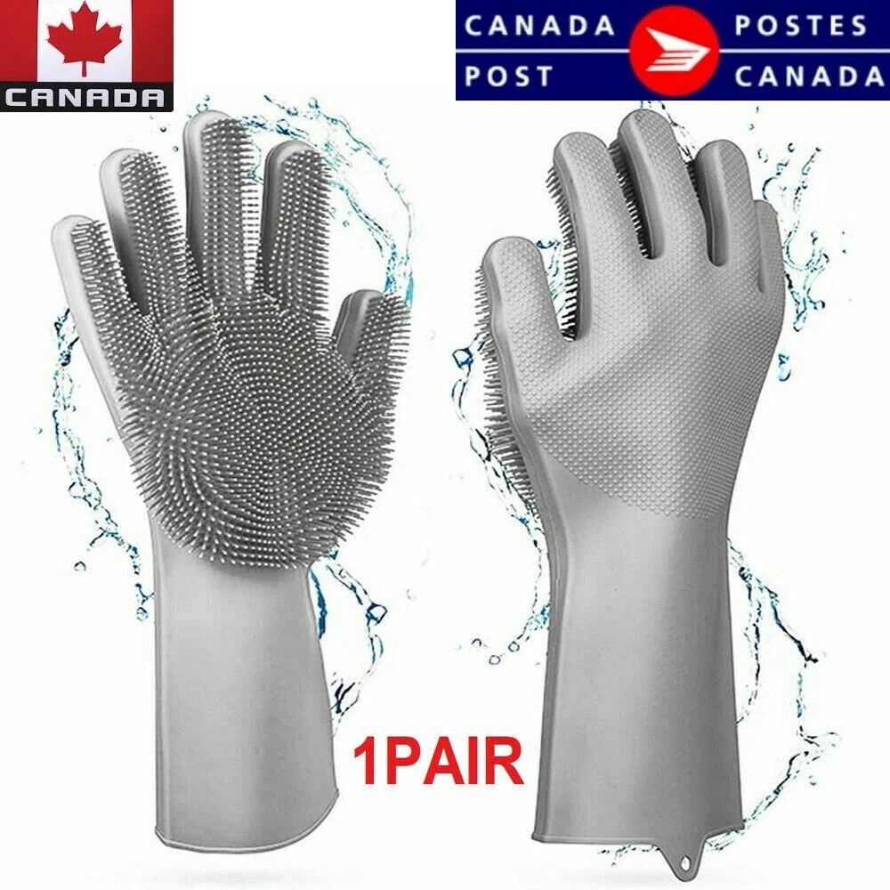 Magic Silicone Rubber Dish Washing Kitchen Gloves Scrubber Cleaning  Scrubbing