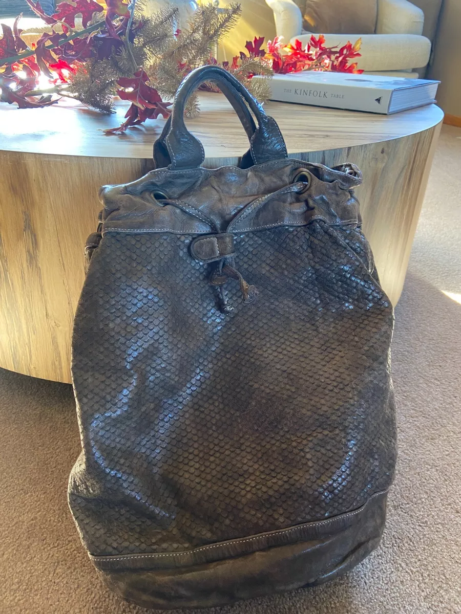380 Langellotti Leather X Large Backpack Bag Handbag Made In Italy