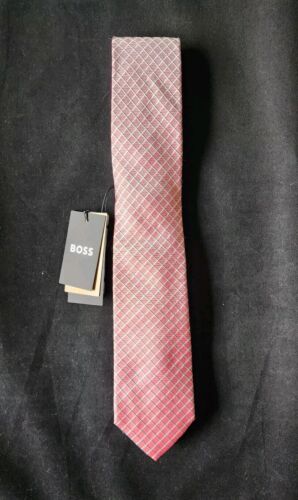 HUGO BOSS BLACK LABEL SILK TIE RED/WHITE/BLUE MADE IN ITALY#50475627-NWT - Picture 4 of 9
