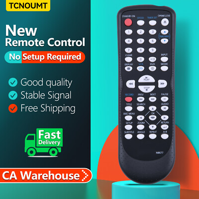 NB677 Remote Control For Magnavox DVD VCR Player CDV220MW9/F7A RDV220MW9A