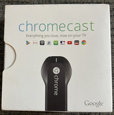 Google H2G2-42 Chromecast 1st Gen HDMI Streamer Black Disney Amazon Netflix