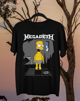 Funny Simpson Megadeth Band Cotton Unisex Black SHirt Full Size