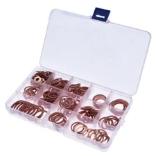 12 Sizes 280Pcs Kit Assorted Solid Copper Crush Washers Seal Flat Ring