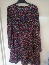 Seraphine Astrid Long Sleeve Ditsy Print Tiered Dress Petite Length Size 10