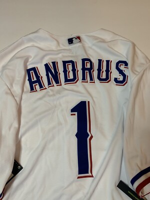 TEXAS ANDRUS ユニフォーム XL Nike MLB Texas Rangers Elvis Andrus #1 Home Jersey Men's 2XL
