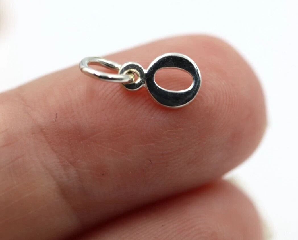 Sterling Silver Capital O Initial Letter Personalized Small Tiny Pendant Charm