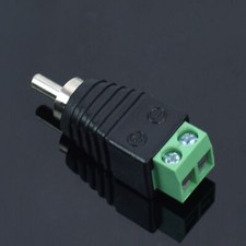 5 Pack Male RCA Socket Plug to Bare Wire 2 Pin Screw Down Terminal Adapter Jack