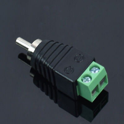 5 Pack Male RCA Socket Plug to Bare Wire 2 Pin Screw Down Terminal Adapter Jack
