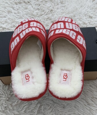 UGG Scuff Graphic Band Mens Size 9 Red Casual Classic Slip On Slippers Shoes UGG Scuff Graphic Band Men main image 4