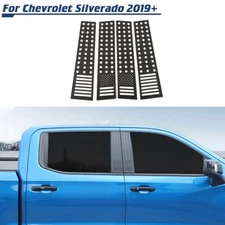 Window Pillar Posts Cover Trim Accessories For Chevy Silverado 1500 2019+ Black