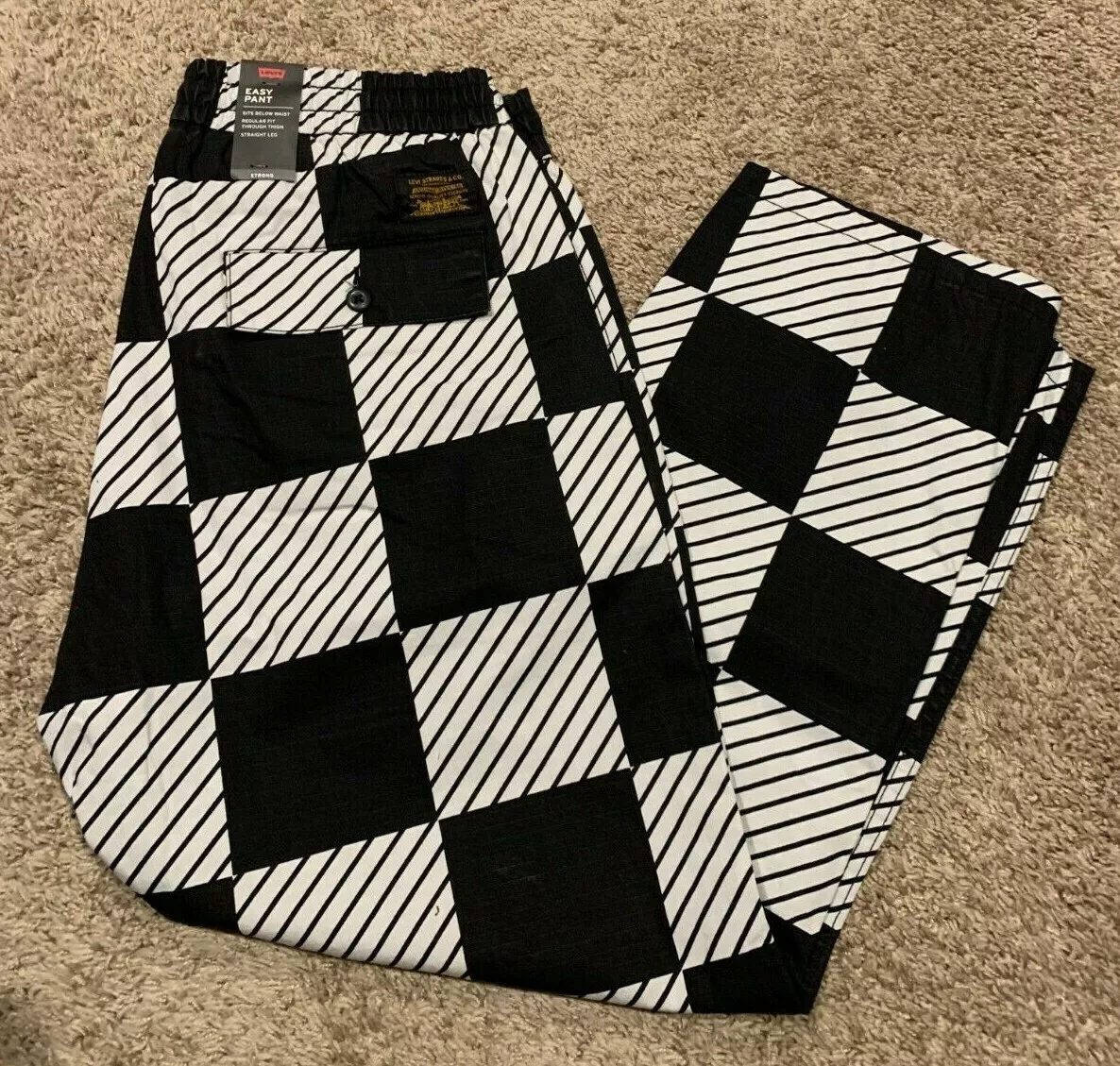 Levi's Skate Easy Pant Kelly Checkers Men's Size Large NWT RT$69.50 0004 C14