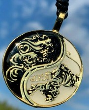 Dragon Tiger Yin Yang Brass New Necklace Pendant Jewelry