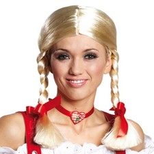 BLONDE DAMEN ZOPFPERÜCKE / Zöpfe Perücke Gretchen Gretl Märchen Kostüm Party