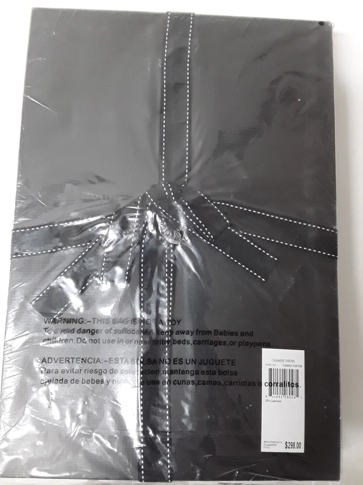 NEW Magaschoni 100% Cashmere Heathered Flannel Throw $300 - Image 3 of 4