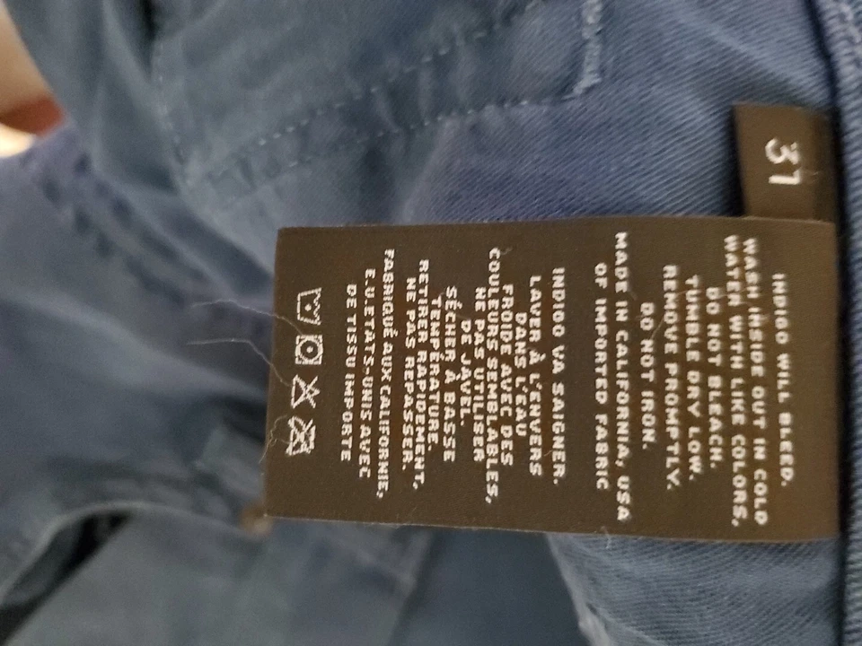 J Brand Men's Tyler Slim Fit Raw Selvedge Denim Jeans Size 31 x 34 Button Fly - Image 4 of 4