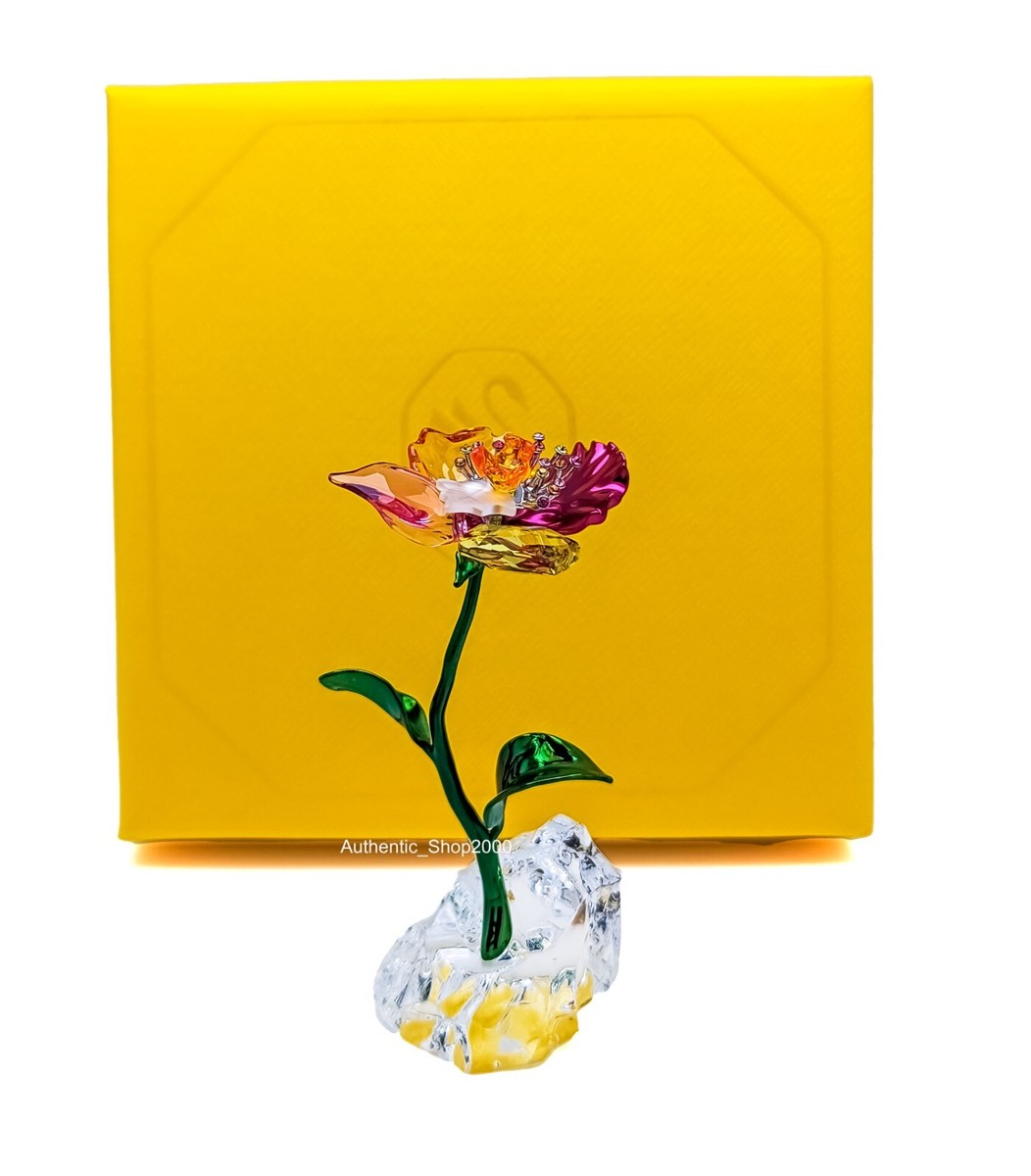 New 100% Auth SWAROVSKI Crystal Idyllia Flower Display Deco