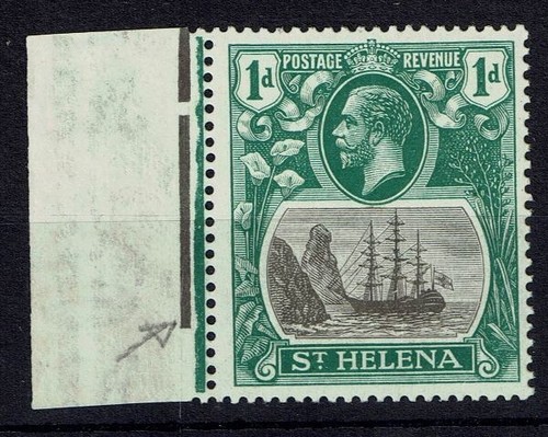 ST.HELENA SG98a 1922 1d GREY & GREEN BROKEN MAINMAST VAR MNH (d) - 第 1/1 張圖片