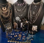 55+ Pc Vtg-Now Silver/Gold Tones Estate Costume Jewelry All Wear/Resell 2+# LT48