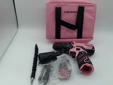 COMOWARE Pink Cordless Drill For Women 12V Electric Screwdriver With 3...